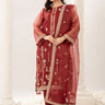 3 Pc Embroidered Organza Unstitched Suit - Prime Point Store