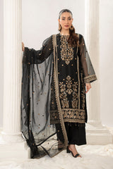 3 Pc Embroidered Organza Unstitched Suit - Prime Point Store