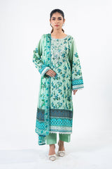 3 Pc Embroidered Printed Cambric Unstitched Suit - Prime Point Store