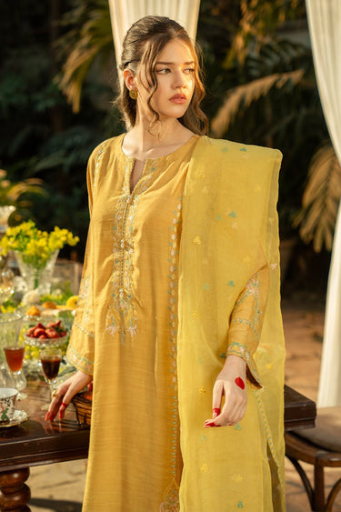 3 Pc Embroidered Raw Silk Luxury Stitched Suit - Prime Point Store