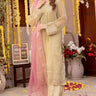 3 Pc Embroidered Zari Net Stitched Suit - Prime Point Store