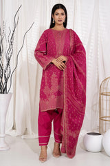 3 Pc Jacquard Unstitched - Prime Point Store