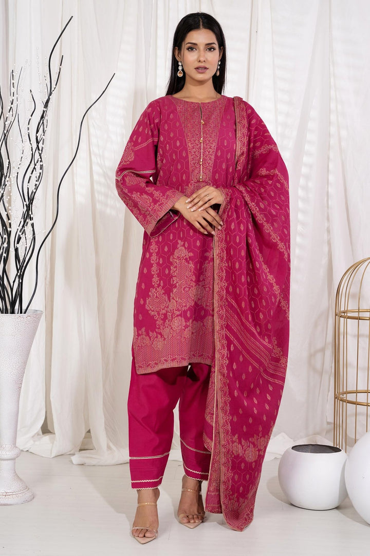 3 Pc Jacquard Unstitched - Prime Point Store