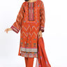 3 Pc Printed Cambric Stitched Suit - Prime Point Store