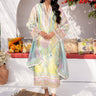 3 Pc Printed Embroidered Charmeuse Silk Unstitched Suit - Prime Point Store