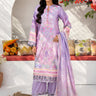 3 Pc Printed Embroidered Charmeuse Silk Unstitched Suit - Prime Point Store