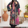 3 Pc Printed Embroidered Charmeuse Silk Unstitched Suit - Prime Point Store
