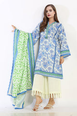 3 Pc Printed Khaddar Stitched Suit - Prime Point Store