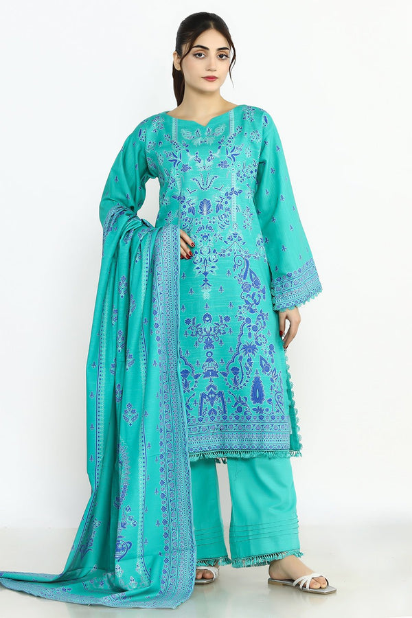 3 Pc Printed Khaddar Stitched Suit - Prime Point Store