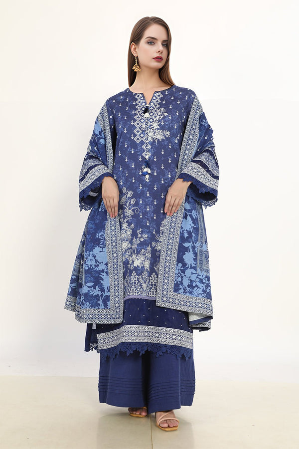 3 Pc Printed Khaddar Stitched Suit - Prime Point Store