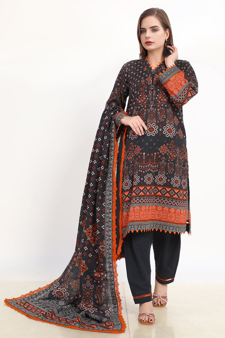 3 Pc Printed Khaddar Stitched Suit - Prime Point Store