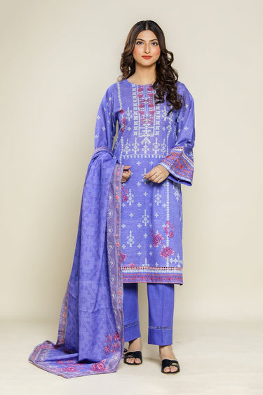 3 Pc Printed Khaddar Unstitched Suit - Prime Point Store