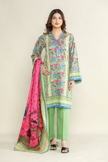 3 Pc Printed Khaddar Unstitched Suit - Prime Point Store