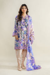 3 Pc Printed Khaddar Unstitched Suit - Prime Point Store