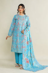 3 Pc Printed Khaddar Unstitched Suit - Prime Point Store