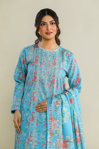 3 Pc Printed Khaddar Unstitched Suit - Prime Point Store