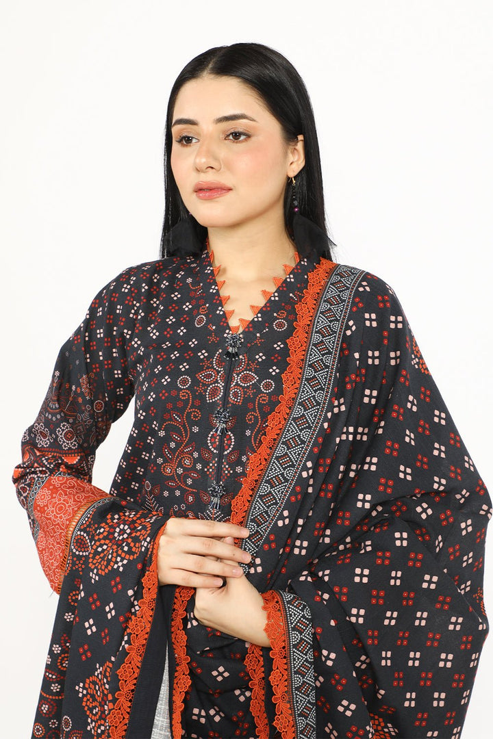 3 Pc Printed Khaddar Unstitched - Prime Point Store