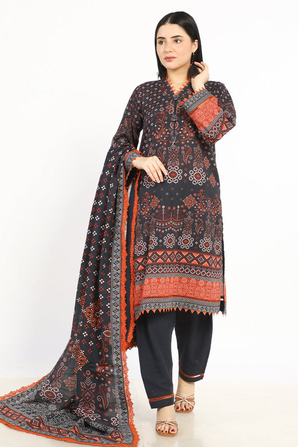 3 Pc Printed Khaddar Unstitched - Prime Point Store