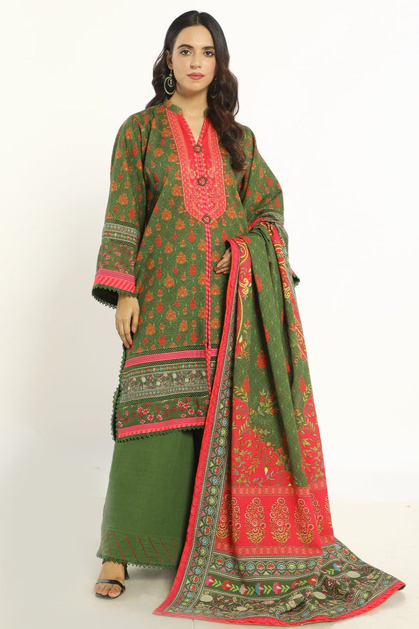 3 Pc Printed Khaddar Unstitched - Prime Point Store