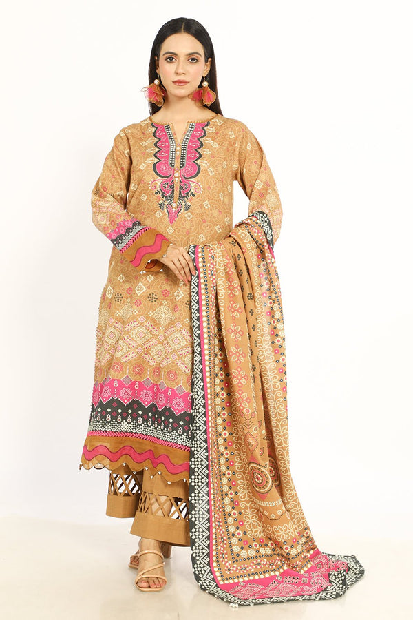 3 Pc Printed Khaddar Unstitched - Prime Point Store