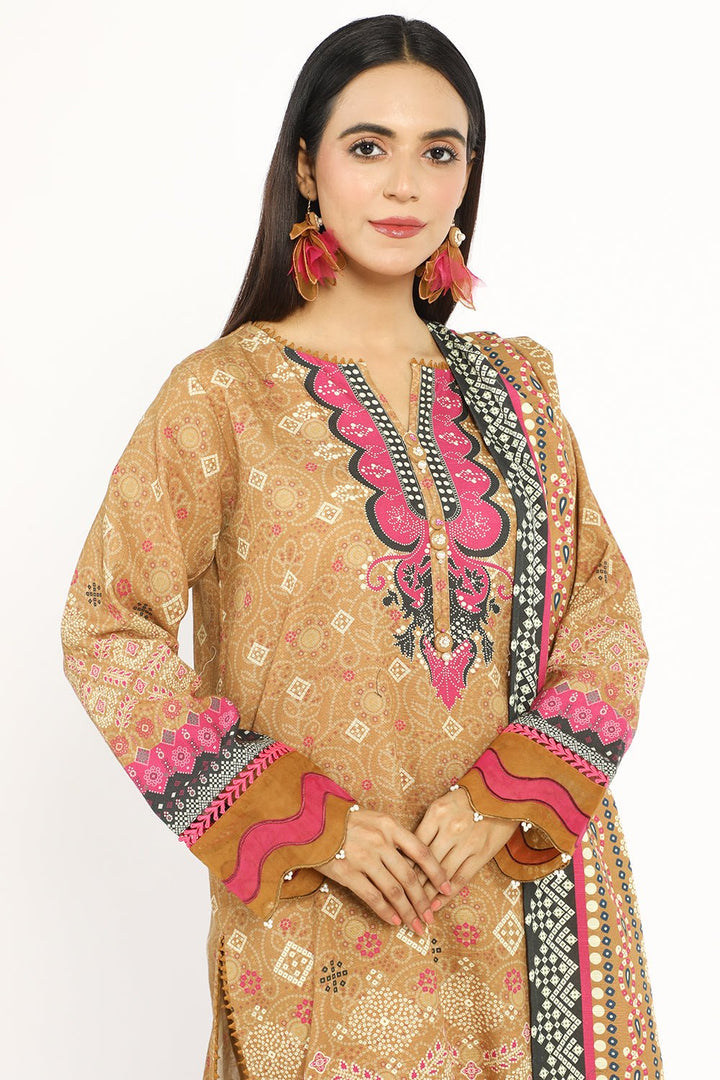 3 Pc Printed Khaddar Unstitched - Prime Point Store