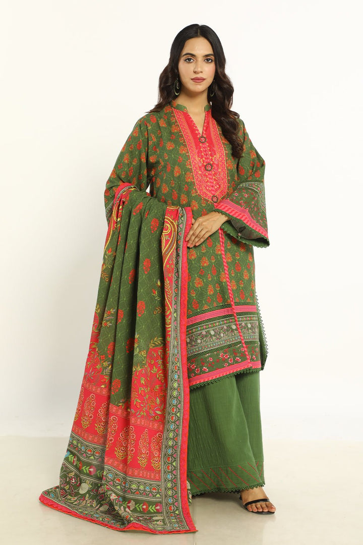 3 Pc Printed Khaddar Unstitched - Prime Point Store