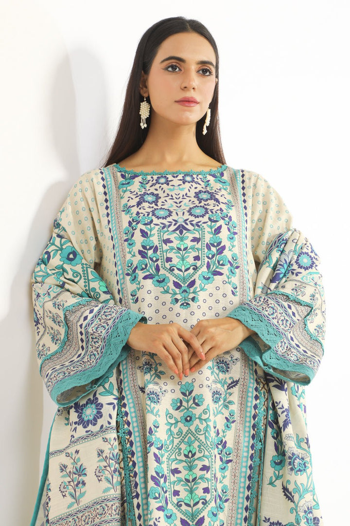 3 Pc Printed Khaddar Unstitched - Prime Point Store