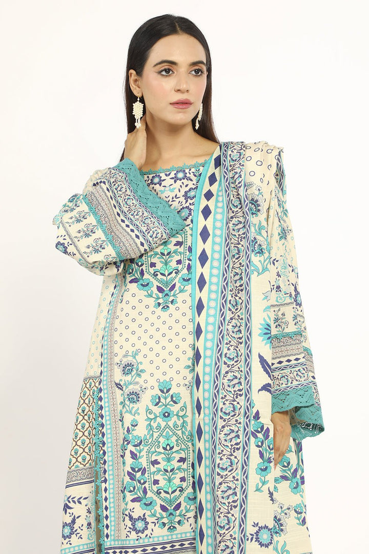 3 Pc Printed Khaddar Unstitched - Prime Point Store