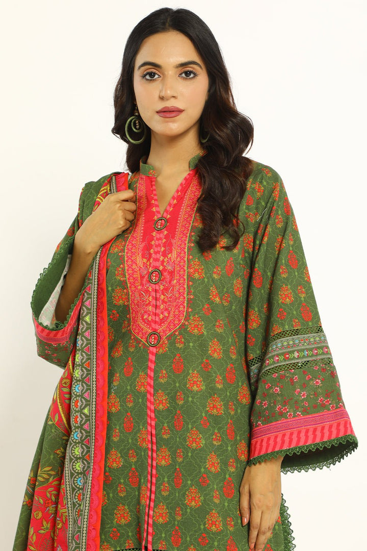 3 Pc Printed Khaddar Unstitched - Prime Point Store