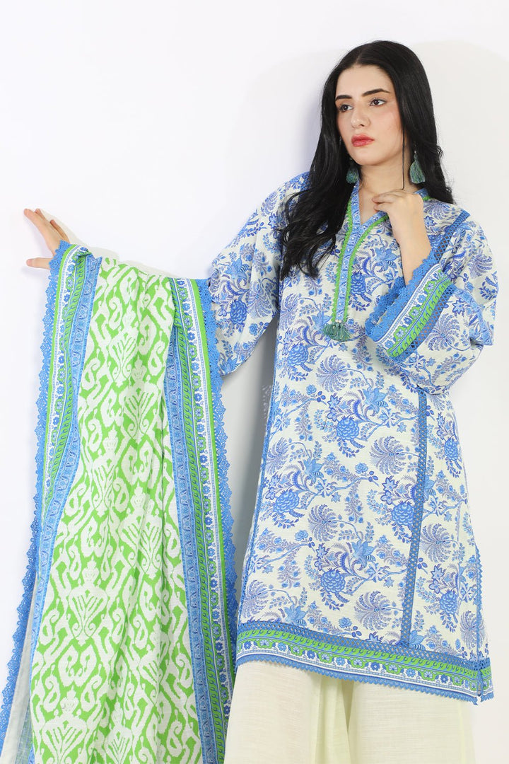 3 Pc Printed Khaddar Unstitched - Prime Point Store