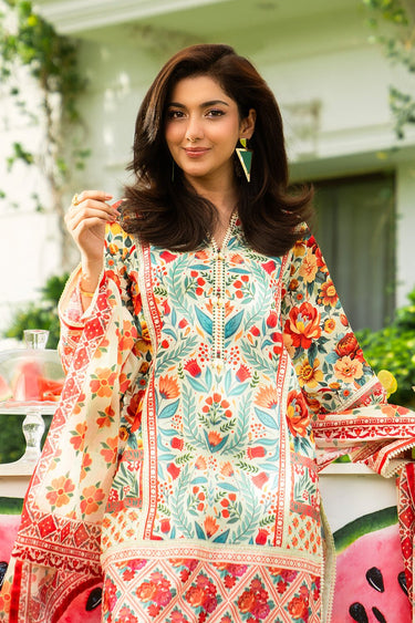 3 Pc Printed Lawn Unstitched Suit - Prime Point Store