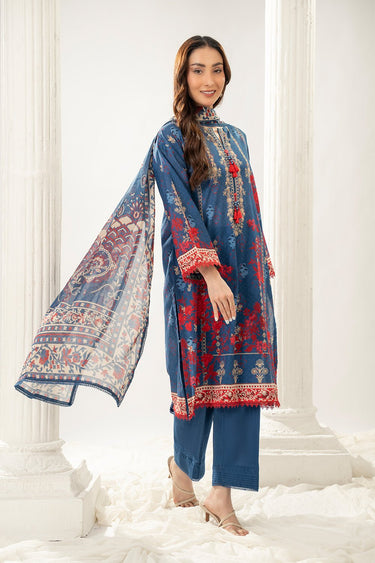 3 Pc Printed Lawn Unstitched Suit - Prime Point Store