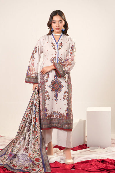 3 Pc Printed Lawn Unstitched Suit - Prime Point Store