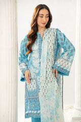 3 Pc Printed Lawn Unstitched Suit - Prime Point Store