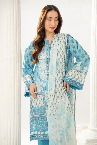 3 Pc Printed Lawn Unstitched Suit - Prime Point Store