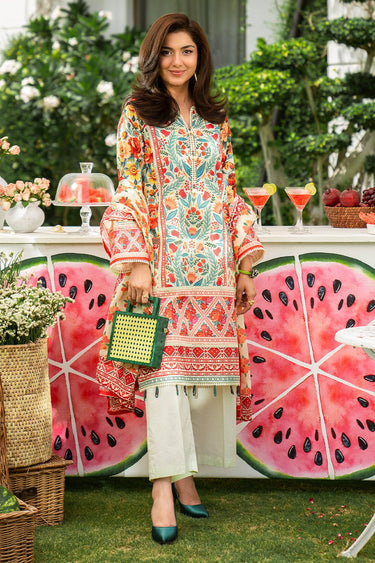 3 Pc Printed Lawn Unstitched Suit - Prime Point Store