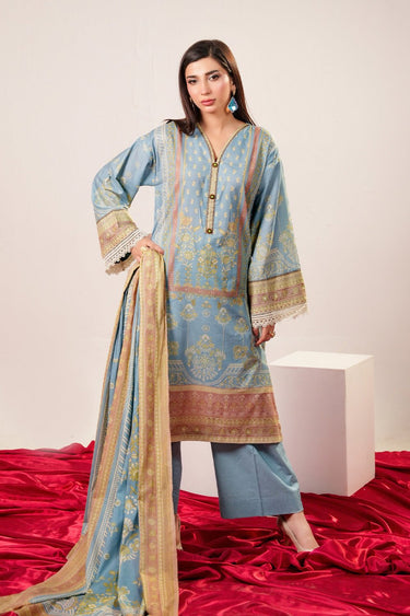 3 Pc Printed Lawn Unstitched Suit - Prime Point Store