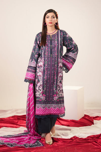 3 Pc Printed Lawn Unstitched Suit - Prime Point Store