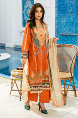 3 Pc Printed Lawn Unstitched Suit - Prime Point Store