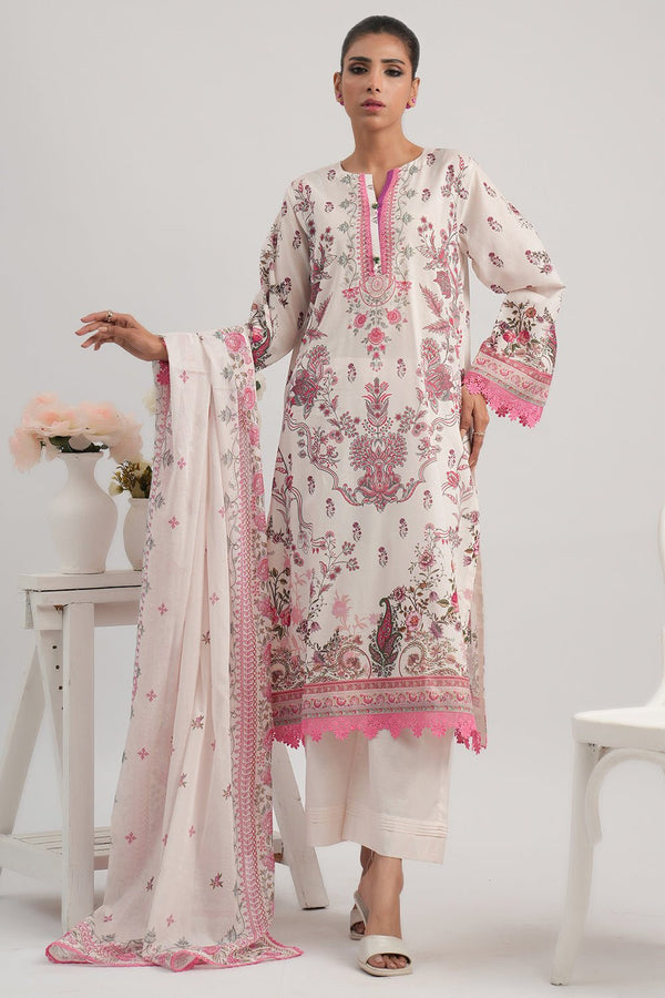 3 Pc Printed Lawn Unstitched - Prime Point Store