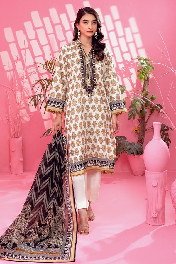 3 Pc Printed Lawn Unstitched - Prime Point Store