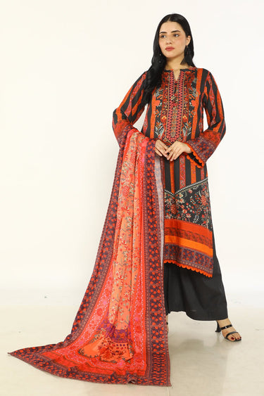 3 PC Viscose Unstitched Suit - Prime Point Store
