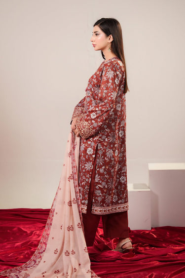3 Piece - Embroidered Lawn Suit - Prime Point Store