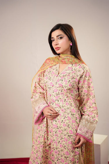 3 Piece - Embroidered Lawn Suit - Prime Point Store