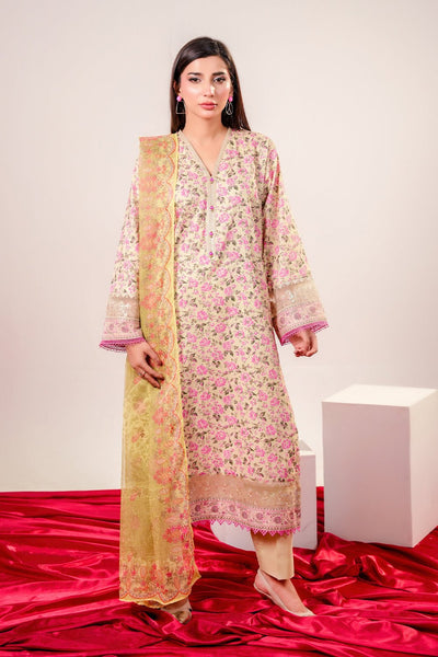 3 Piece - Embroidered Lawn Suit - Prime Point Store