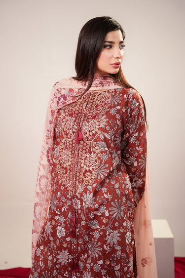 3 Piece - Embroidered Lawn Suit - Prime Point Store