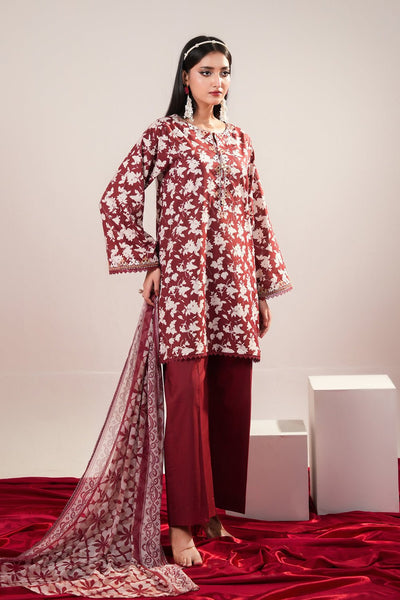 3 Piece - Embroidered Lawn Suit - Prime Point Store