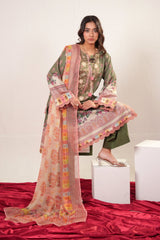 3 Piece - Printed Lawn Suit - Prime Point Store