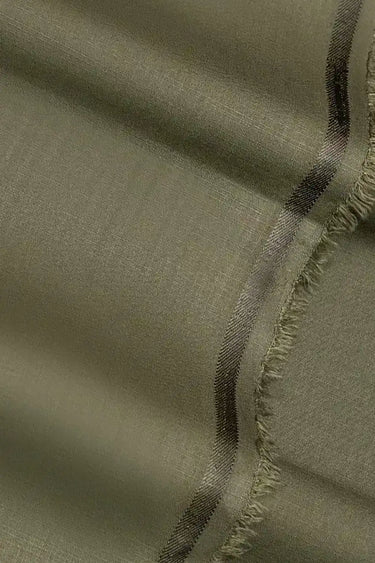 Men's Luxury Textured Blended Unstitched Fabric - OLIVE GREEN