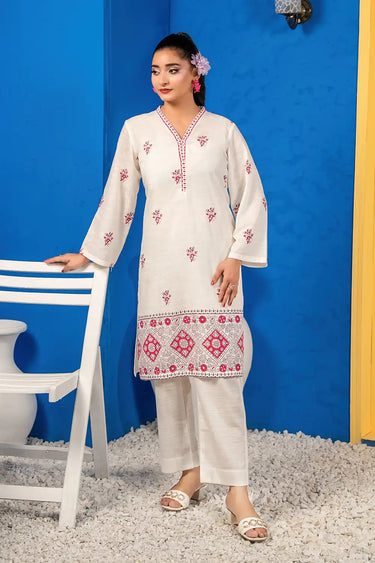 2 Piece - Embroidered Khaddar Suit